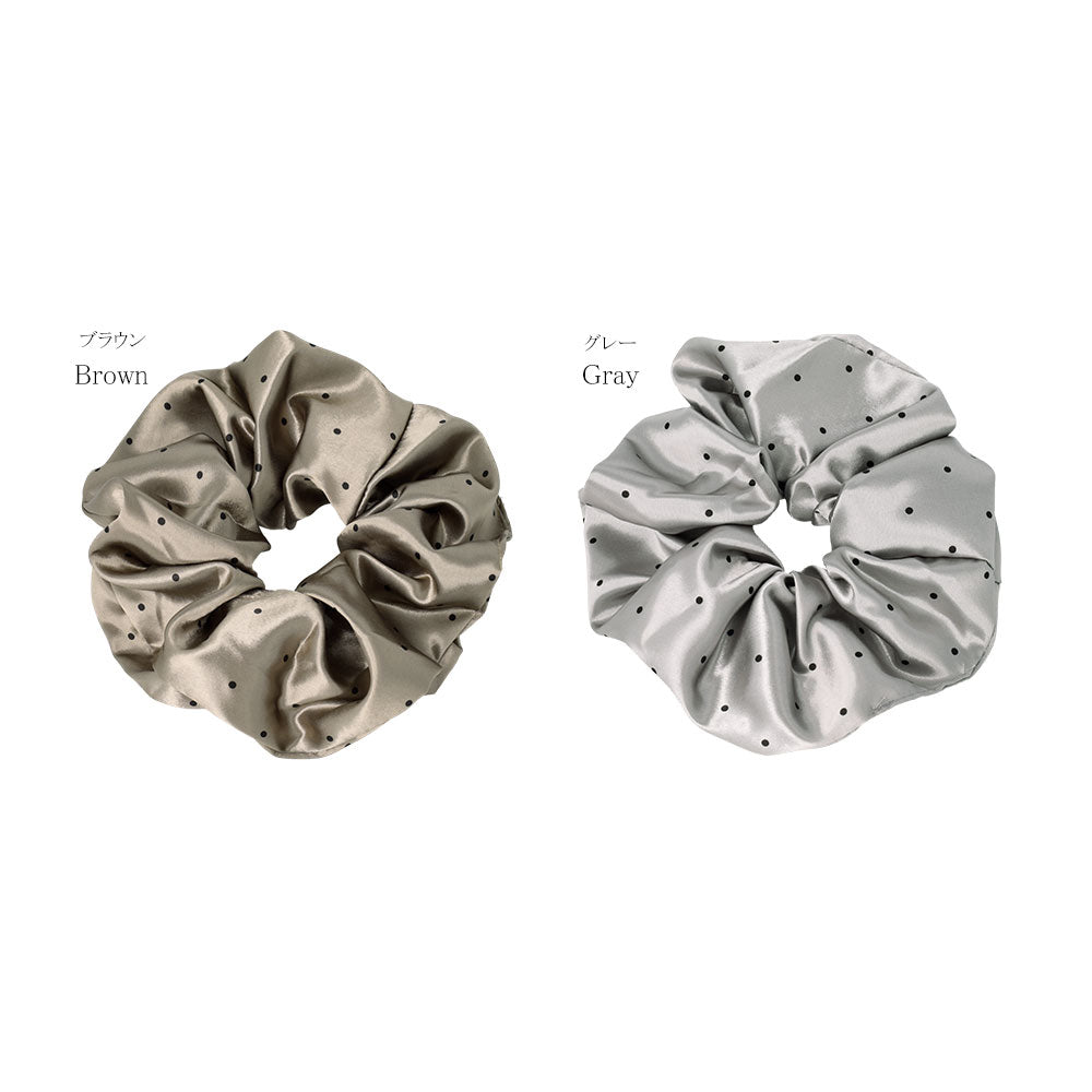Dotted Satin Scrunchie