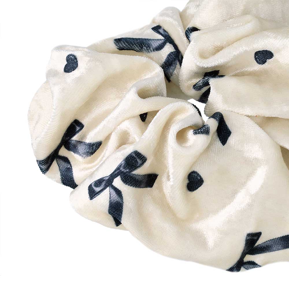 Printed Bow Soft Scrunchie