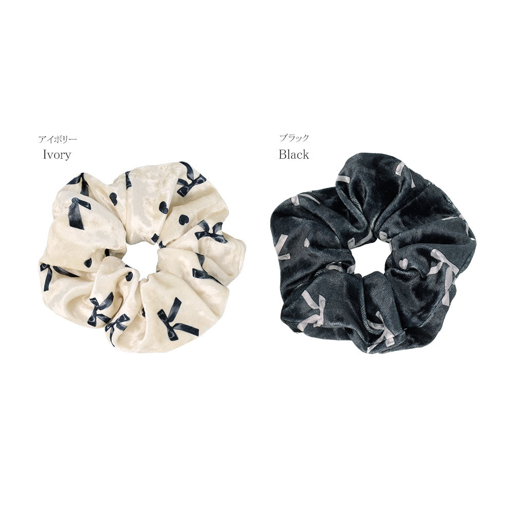 Printed Bow Soft Scrunchie