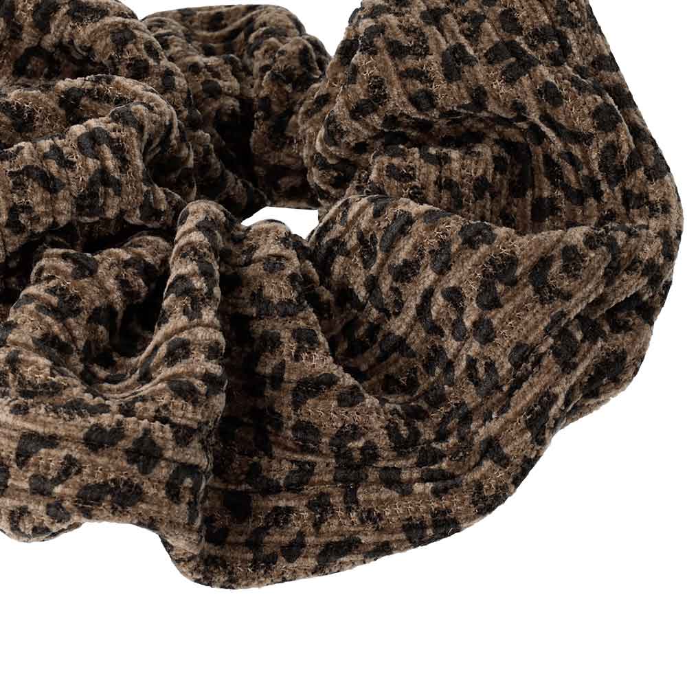 Leopard Pattern Corduroy Scrunchie