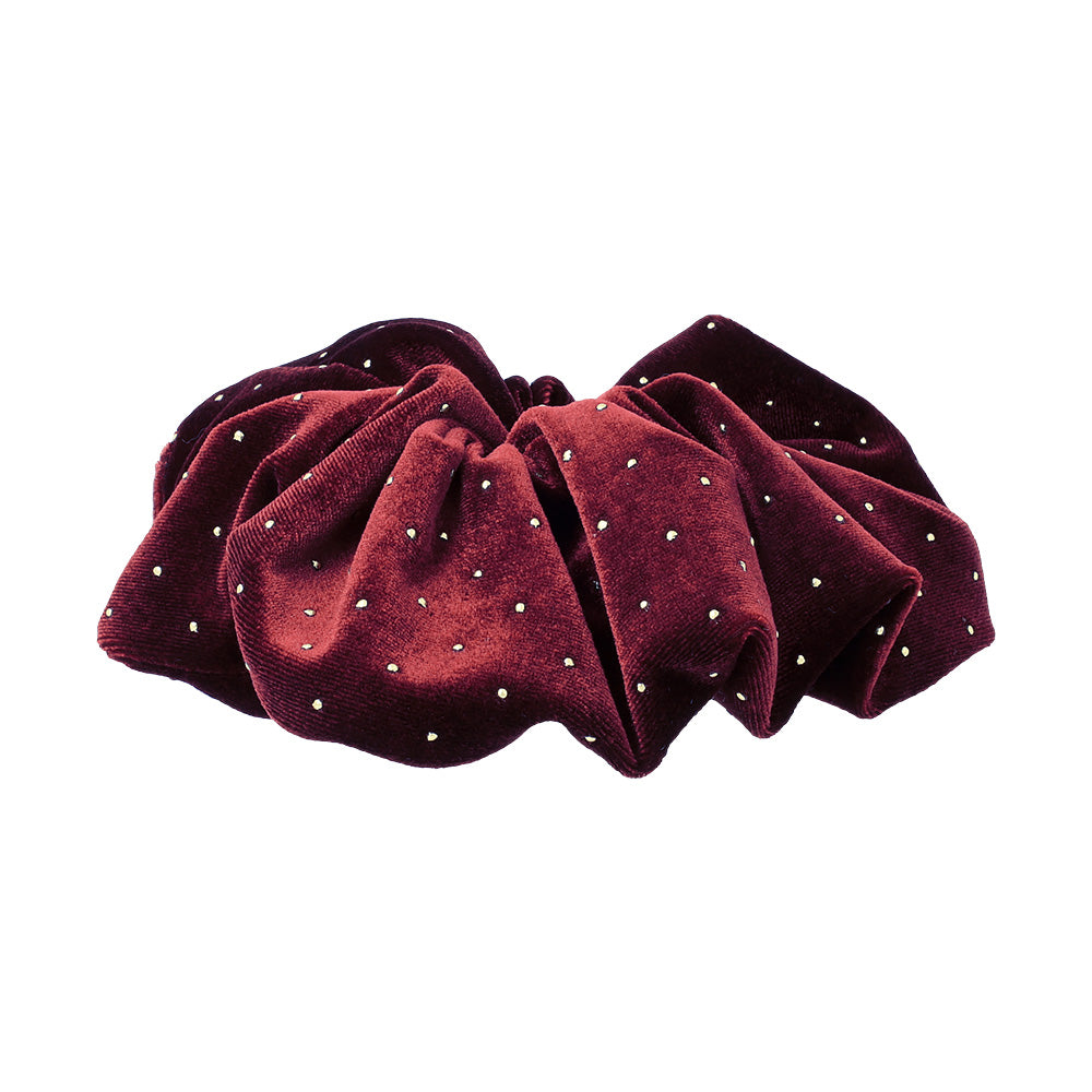 Tiny Dot Velvet Scrunchie