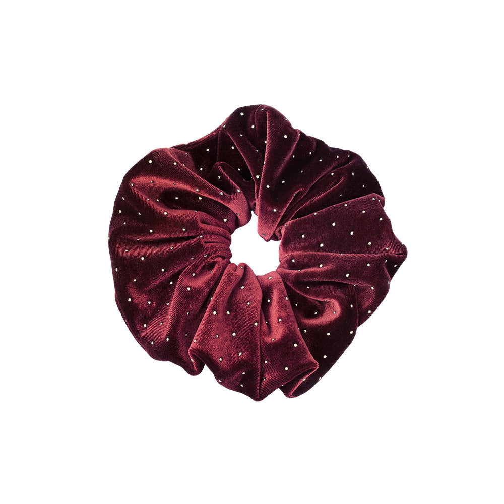Tiny Dot Velvet Scrunchie
