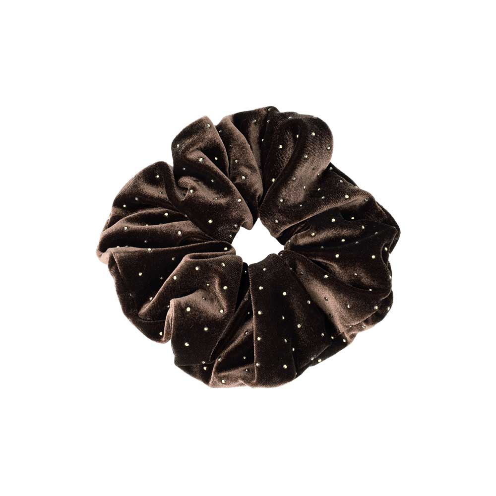 Tiny Dot Velvet Scrunchie