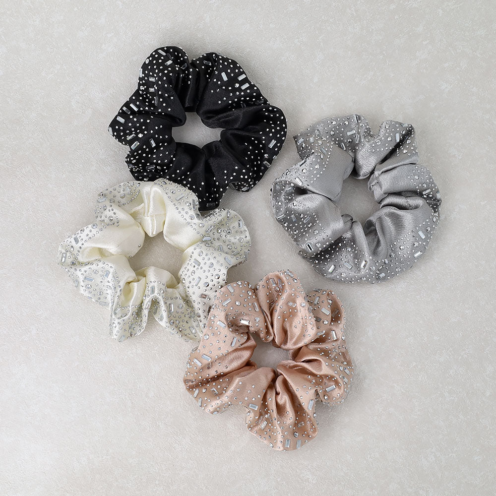 Studded Satin Scrunchie