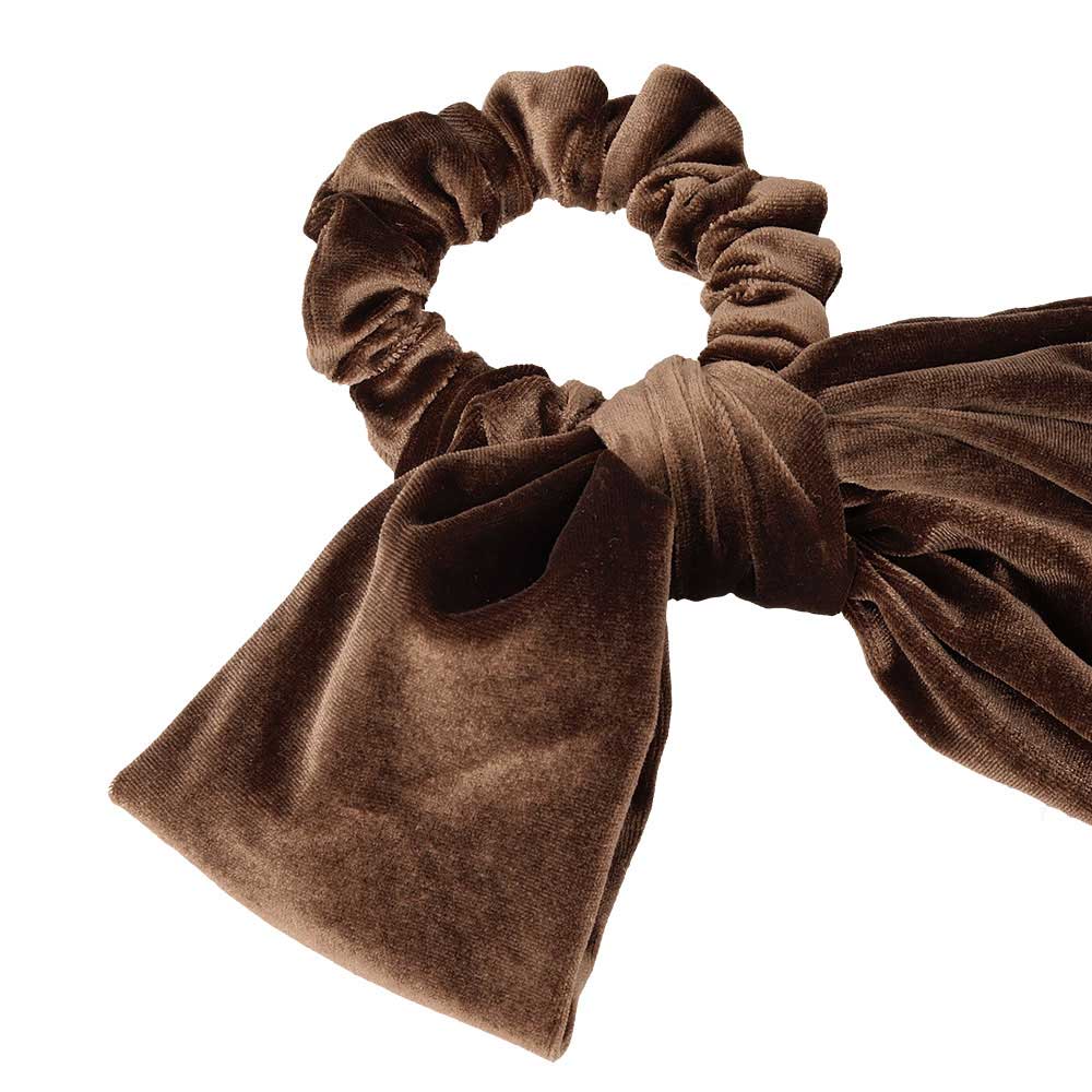 Asymmetrical Bow Velvet Scrunchie