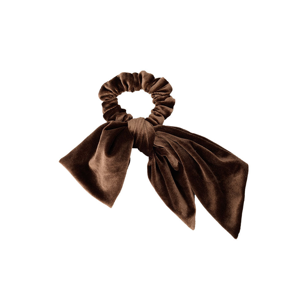 Asymmetrical Bow Velvet Scrunchie