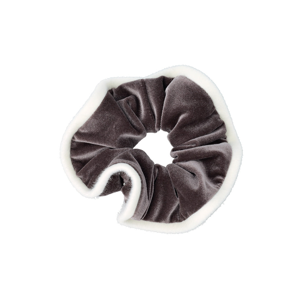 Fuzzy Trimmed Velvet Scrunchie