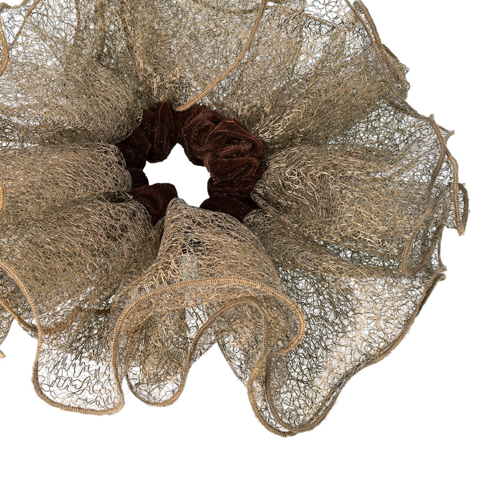 Oversized Mesh Ruffle Scrunchie