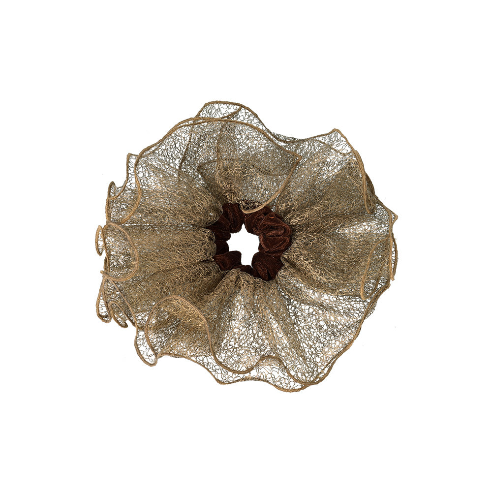 Oversized Mesh Ruffle Scrunchie