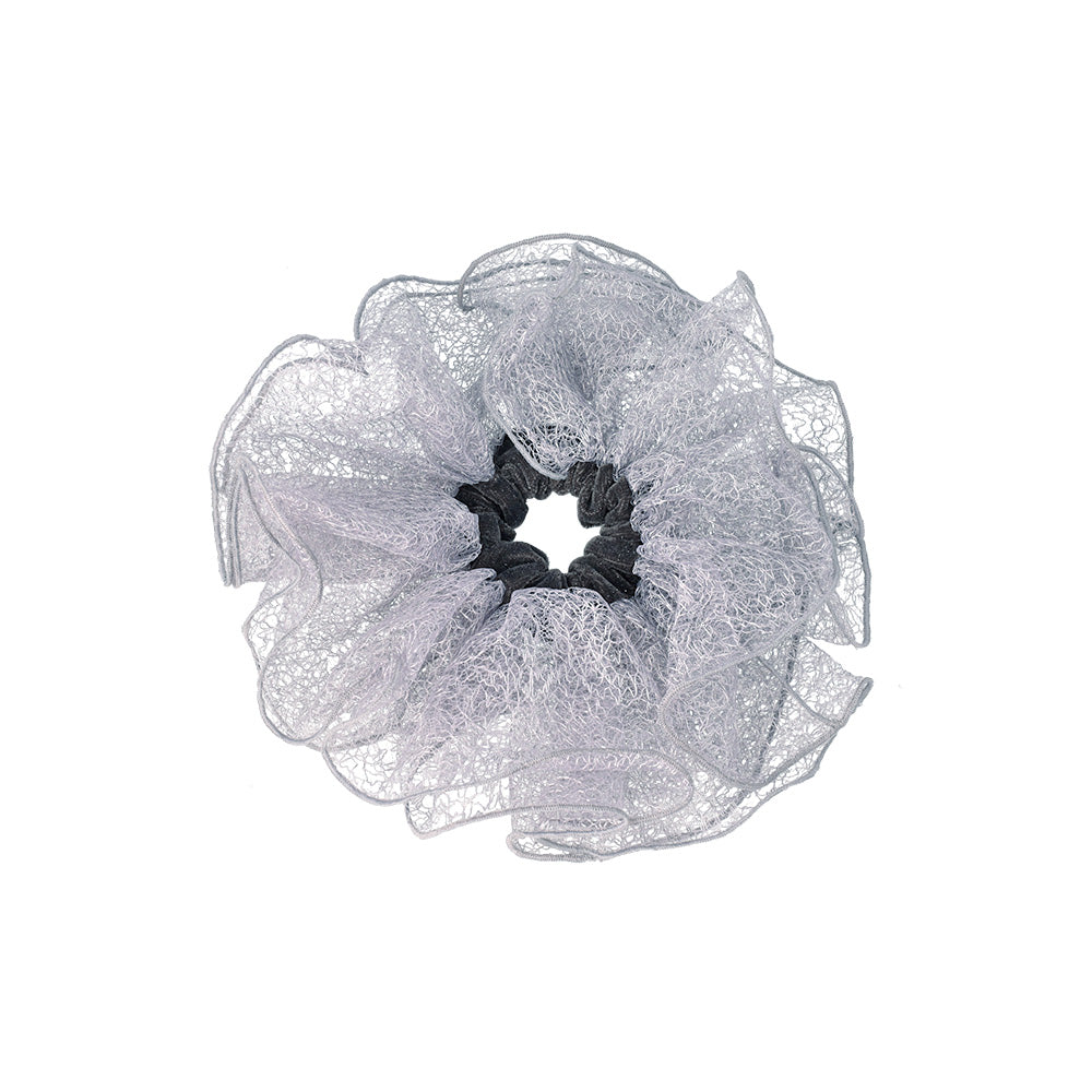 Oversized Mesh Ruffle Scrunchie