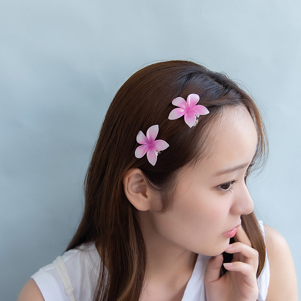Plumeria Duck Bill Hair Clip Set - osewaya