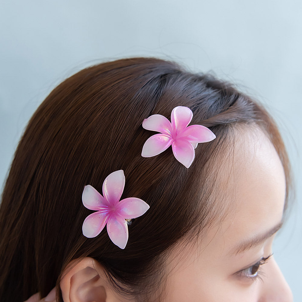 Plumeria Duck Bill Hair Clip Set