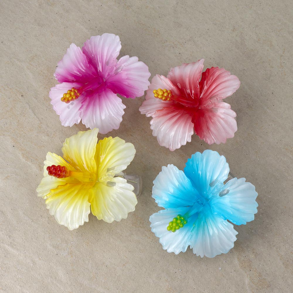 Gradient Hibiscus Hair Claw Clip - osewaya