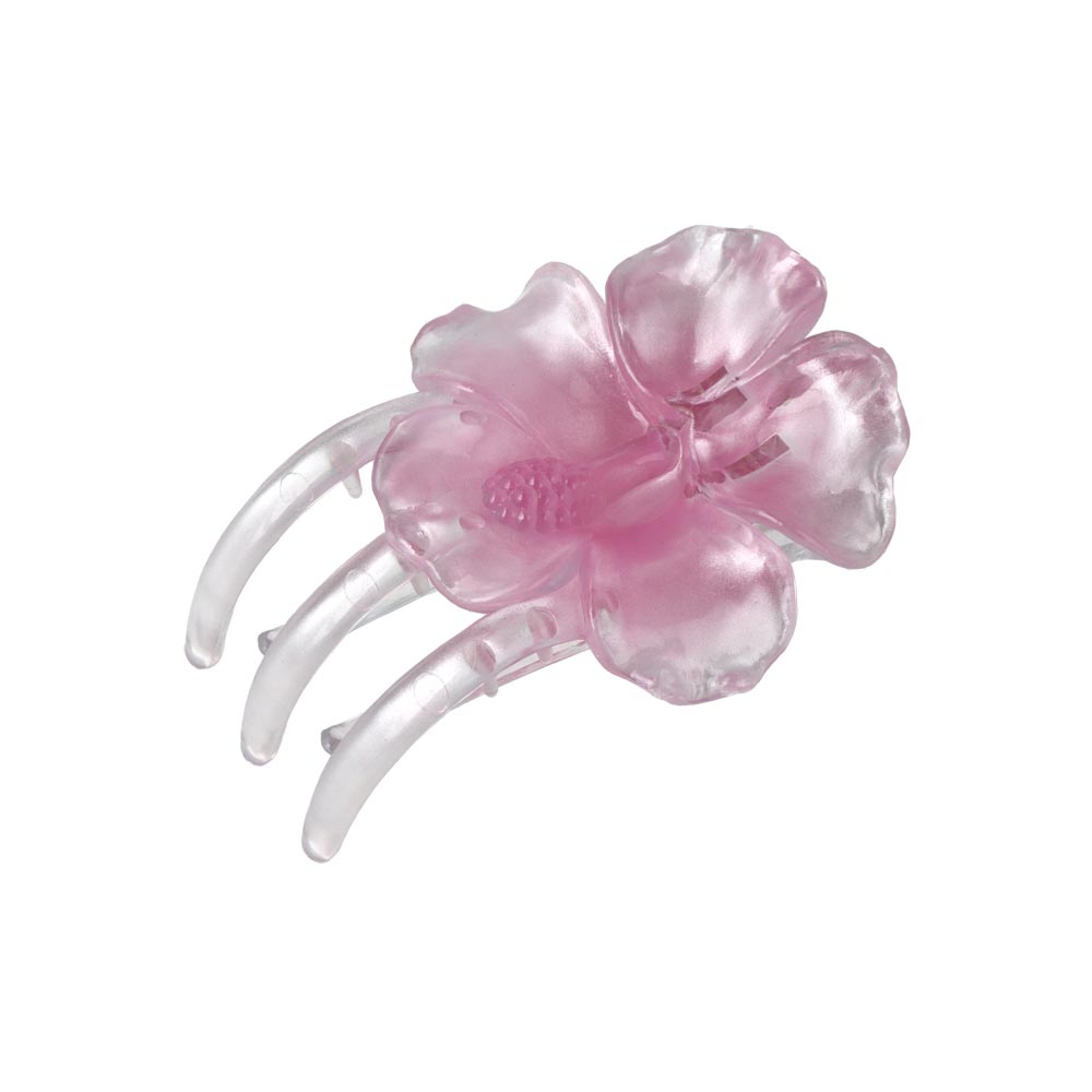 Translucent Hibiscus Hair Claw Clip
