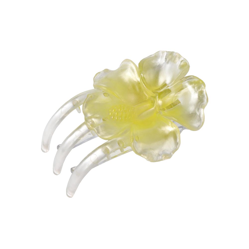 Translucent Hibiscus Hair Claw Clip