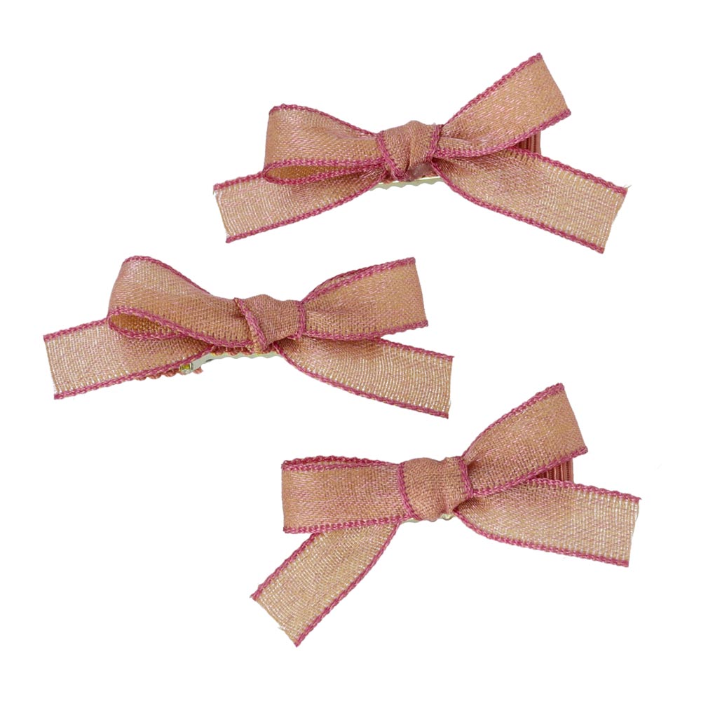 Trimmed Bow Hair Clip Pack
