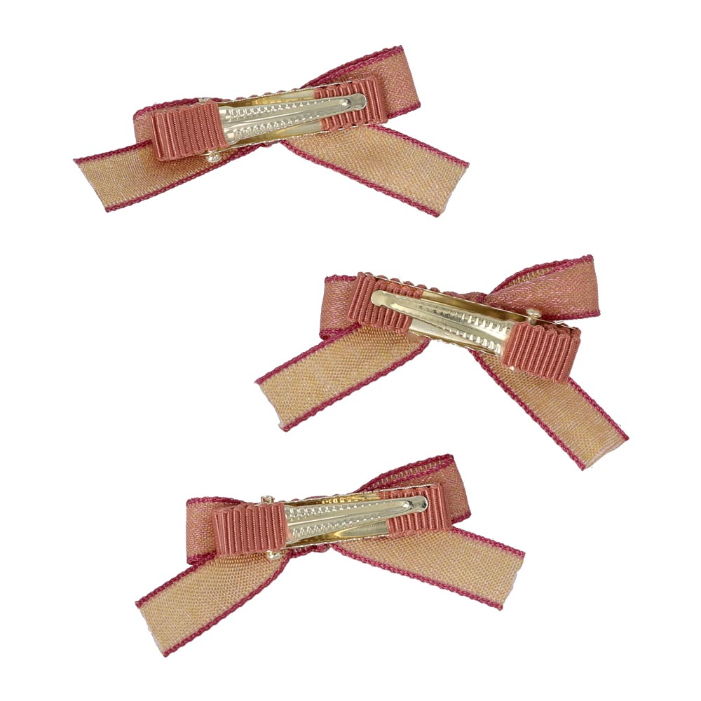 Trimmed Bow Hair Clip Pack