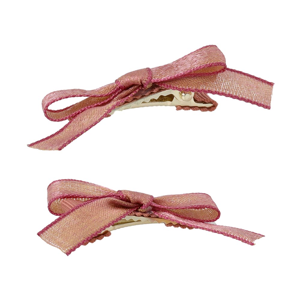 Trimmed Bow Hair Clip Pack