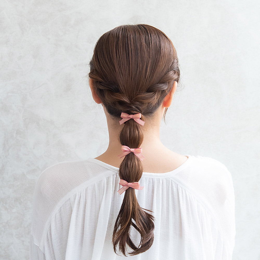 Trimmed Bow Hair Clip Pack - osewaya