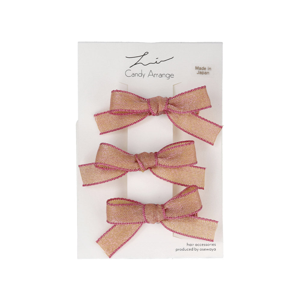 Trimmed Bow Hair Clip Pack