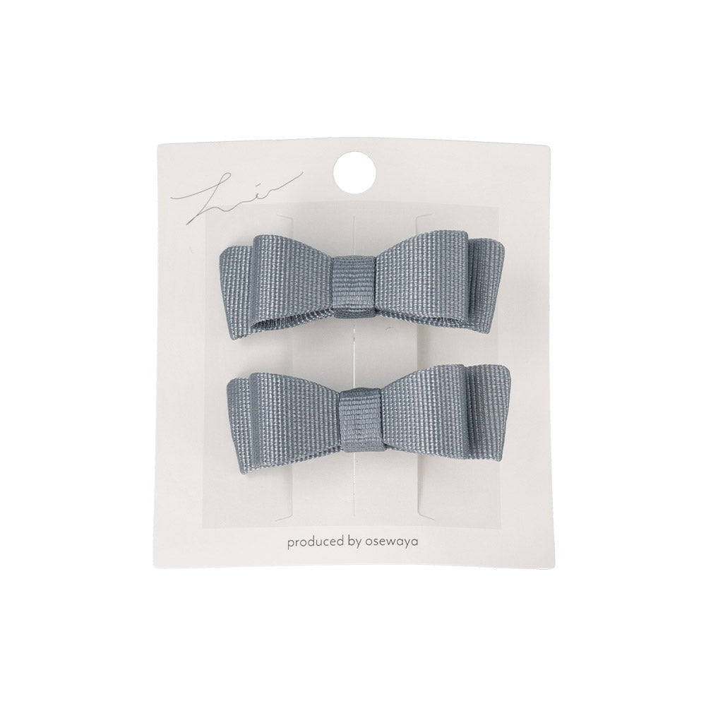 Mini Grosgrain Bow Hair Clip Set
