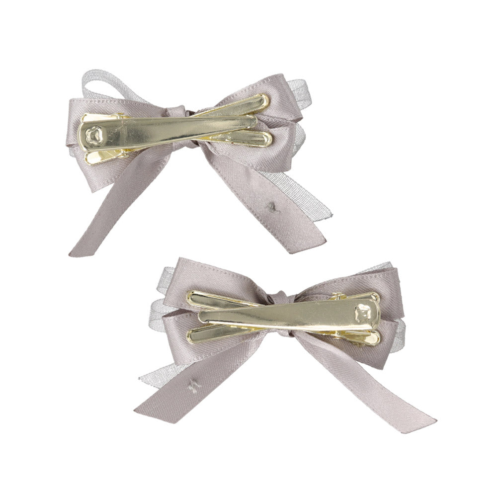 Pearly Bow Hair Clip Set