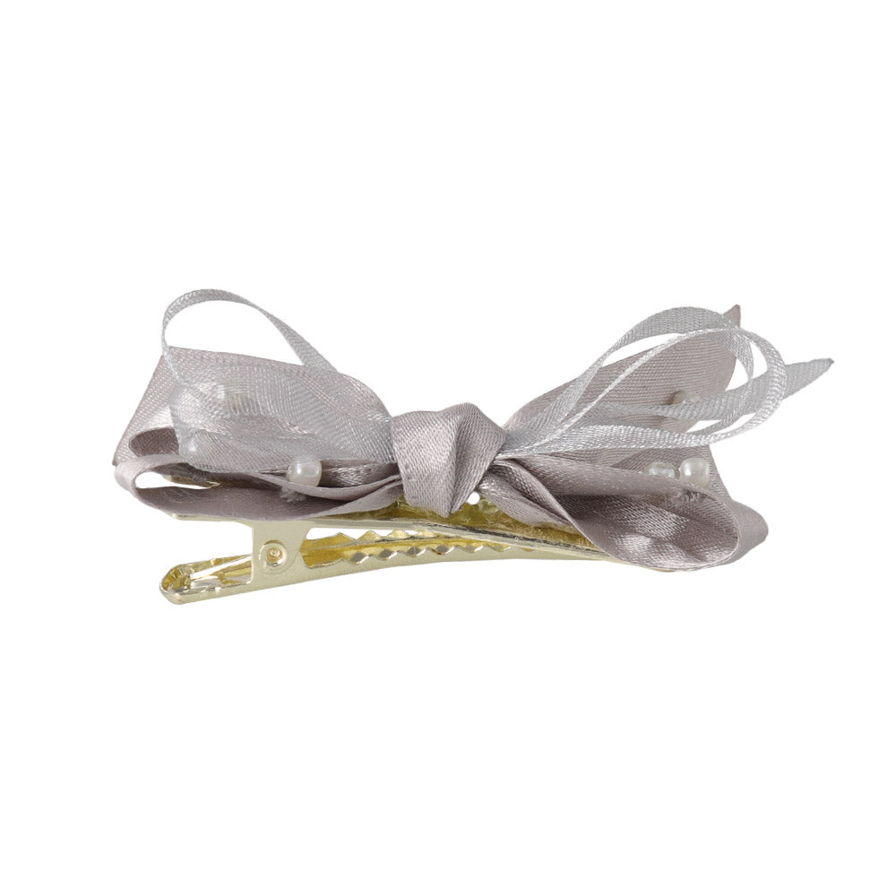 Pearly Bow Hair Clip Set
