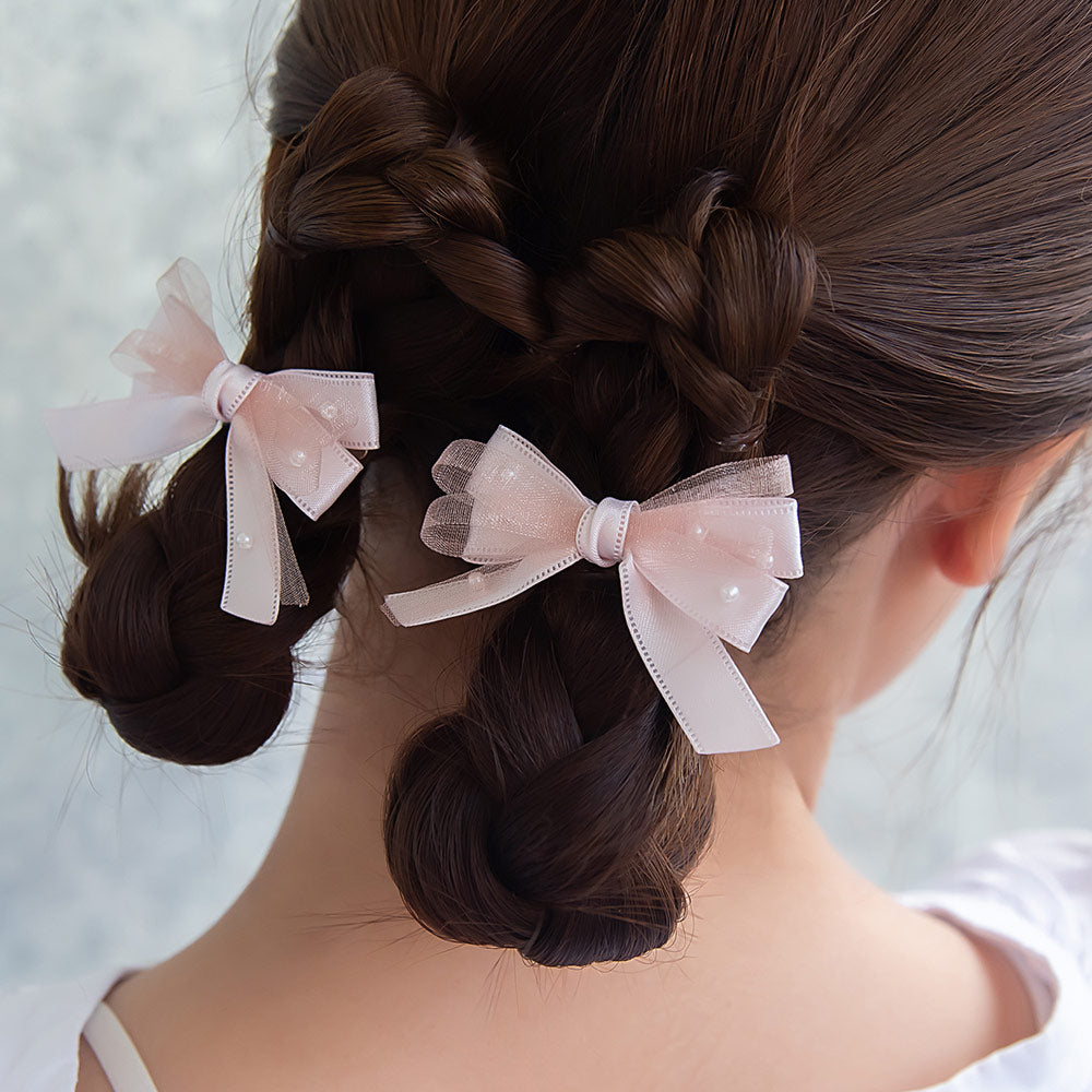 Pearly Bow Hair Clip Set
