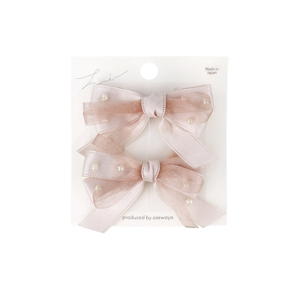 Pearly Bow Hair Clip Set