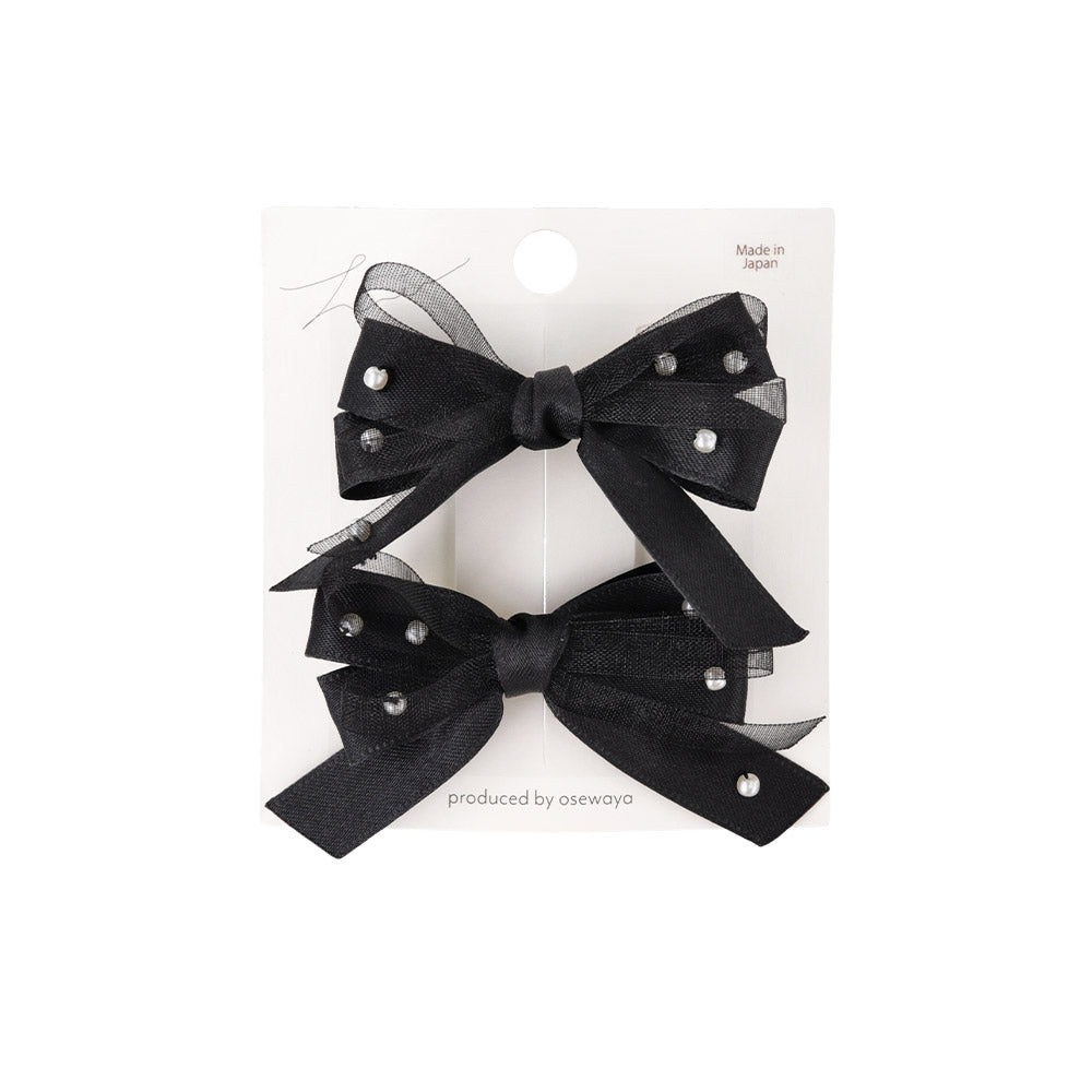 Pearly Bow Hair Clip Set