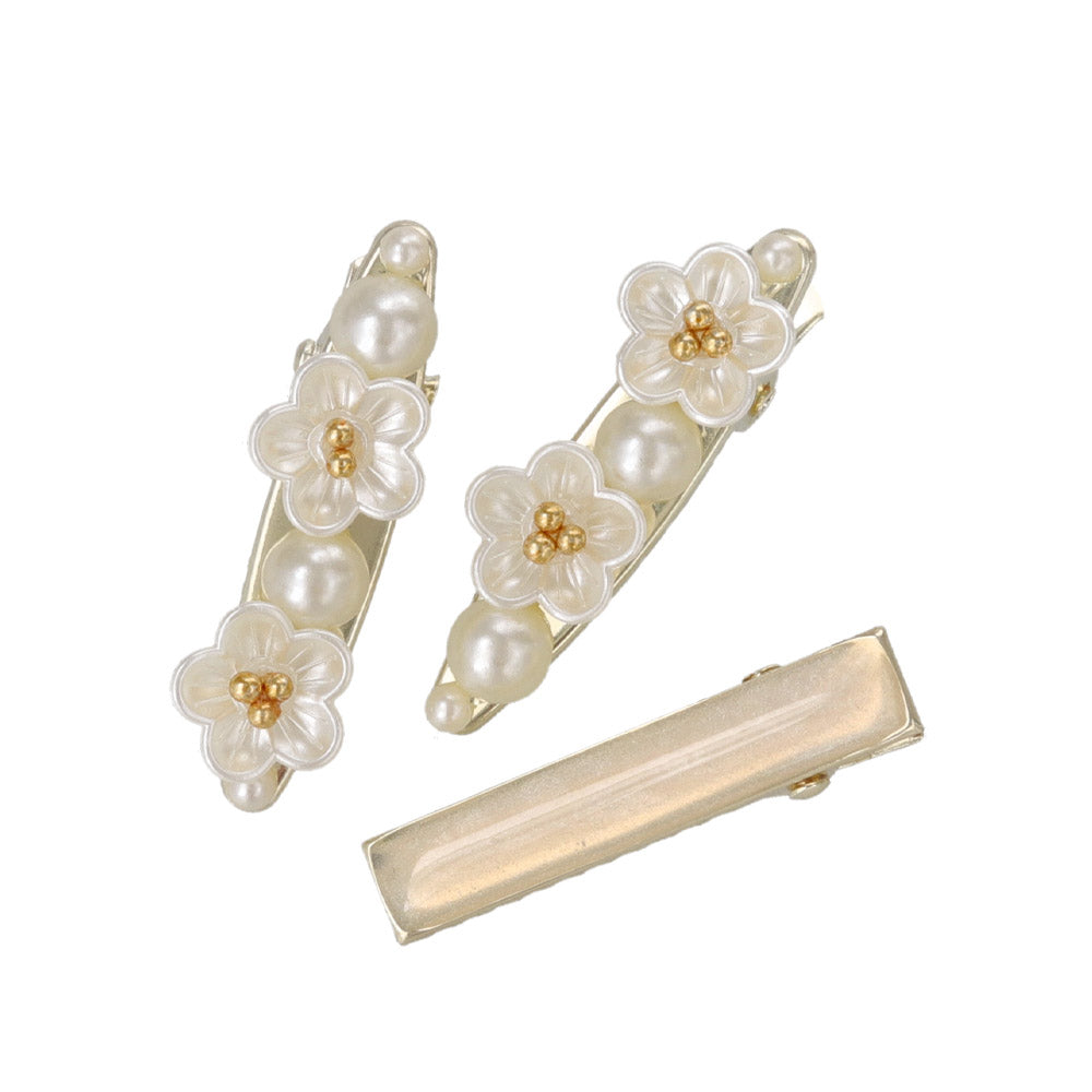 Pearlescent Flower Hair Clip Pack