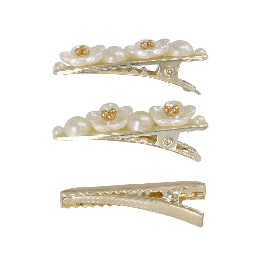 Pearlescent Flower Hair Clip Pack