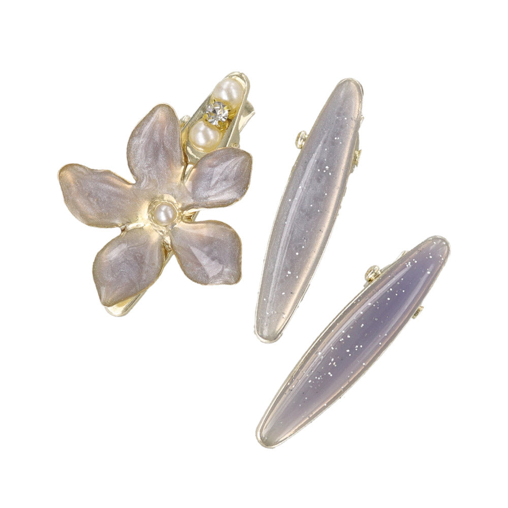 Floral Jelly Mini Hair Clip Set