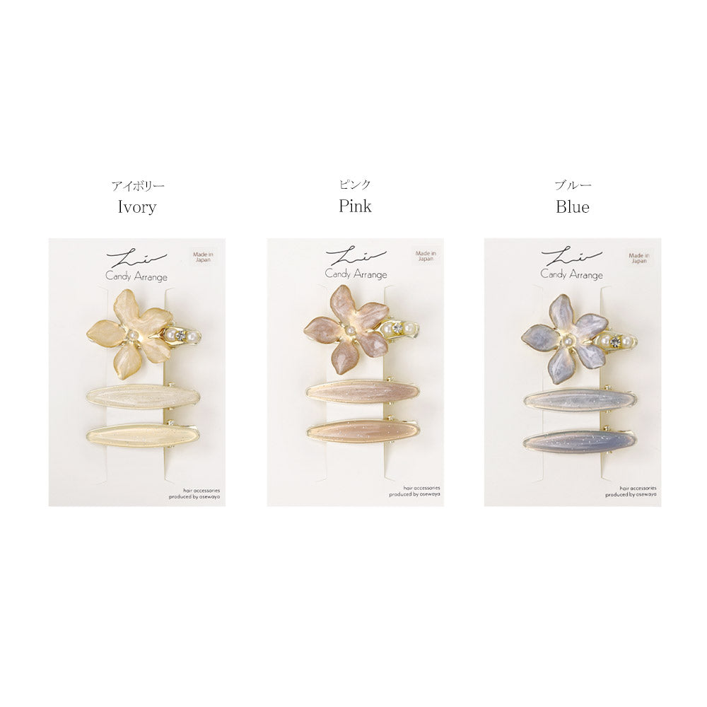 Floral Jelly Mini Hair Clip Set
