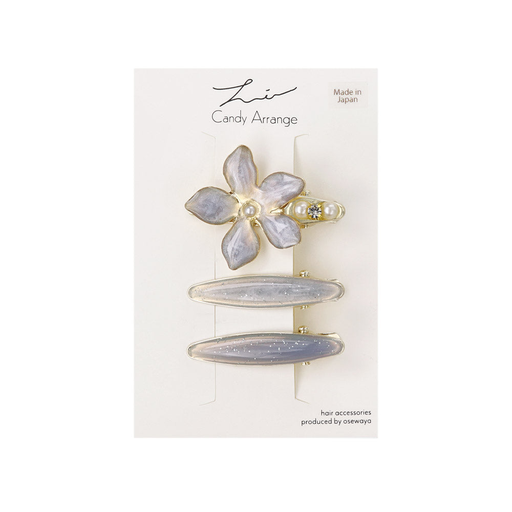 Floral Jelly Mini Hair Clip Set