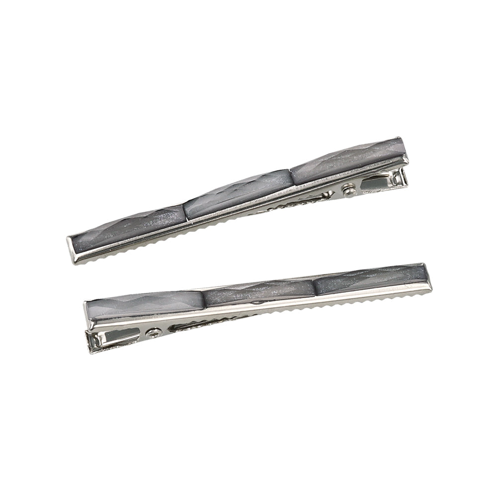 Faceted Thin Pinch Clip Set