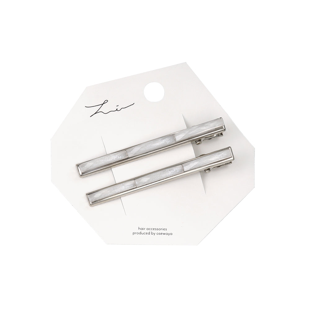 Faceted Thin Pinch Clip Set