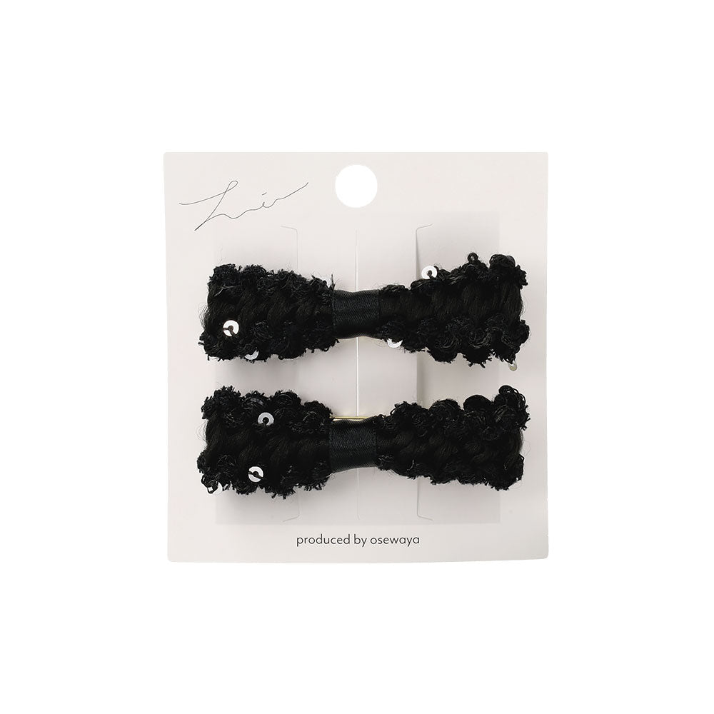 Fuzzy Bow Pinch Clip Set