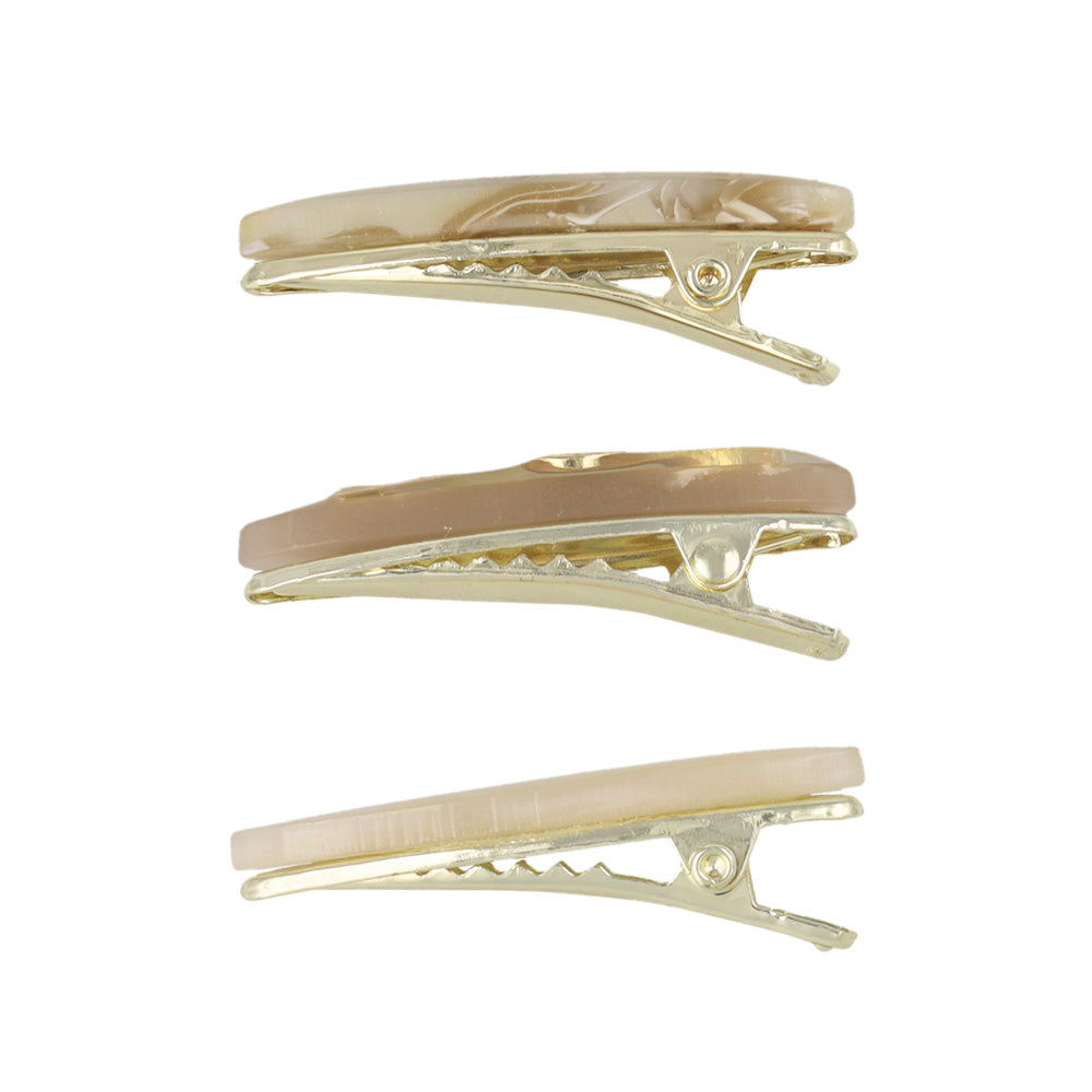 Oval Marble Mini Pinch Clip Set