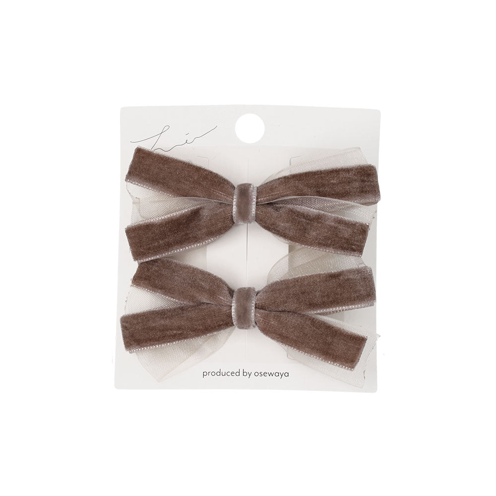 Velvet Bow Pinch Clip Set