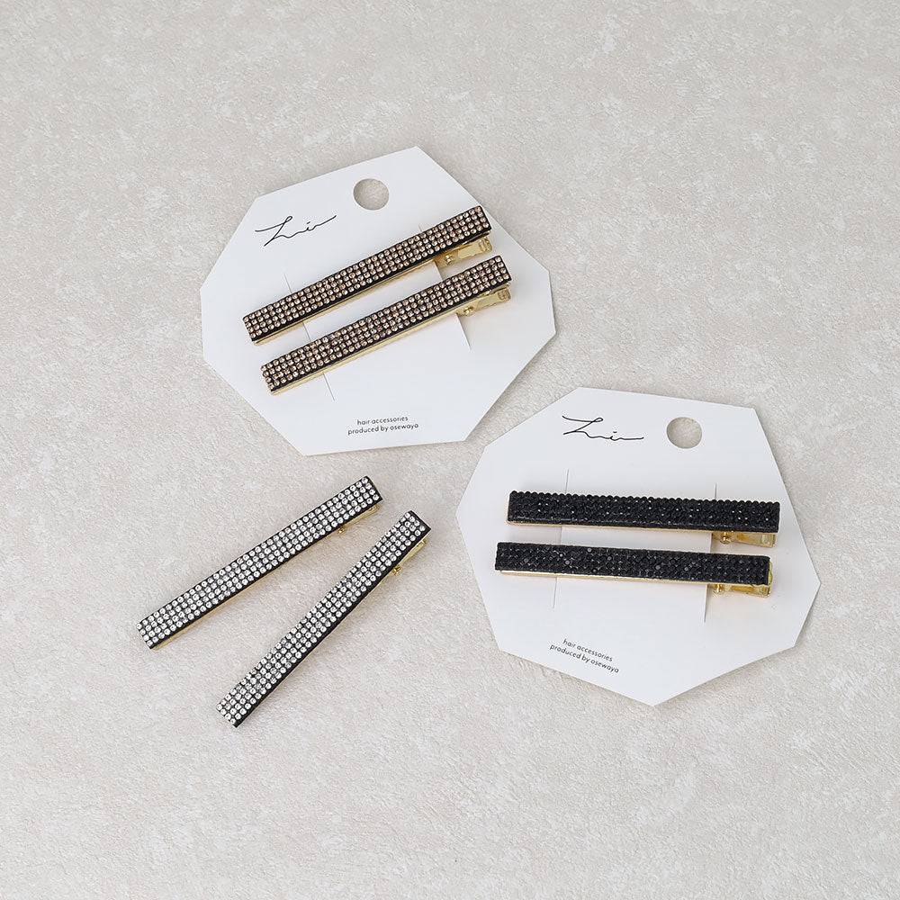 Pave Rectangle Pinch Clip Set - osewaya