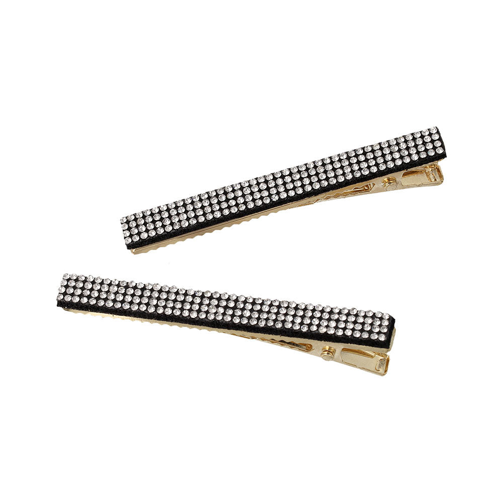 Pave Rectangle Pinch Clip Set