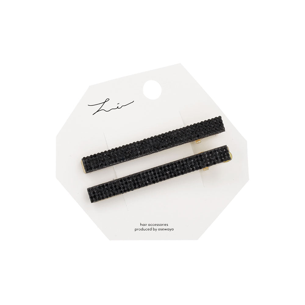 Pave Rectangle Pinch Clip Set