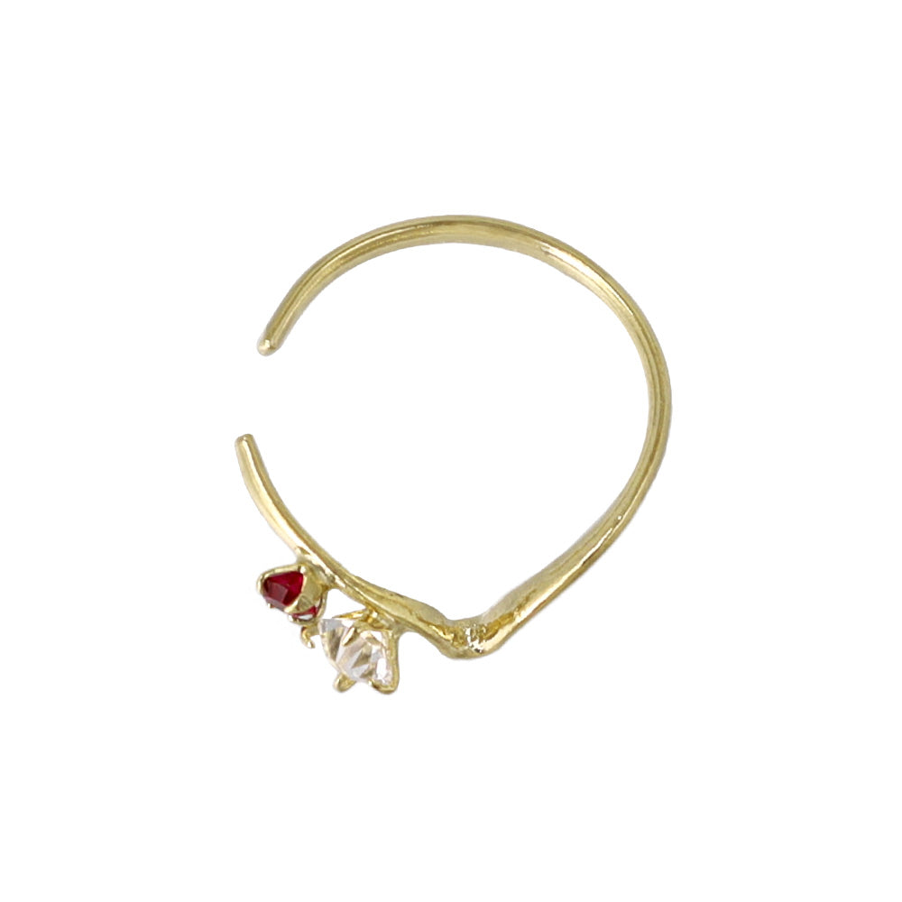 Gemmed V Shaped Ear Cuff