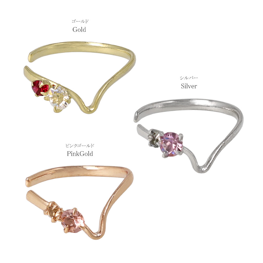 Gemmed V Shaped Ear Cuff