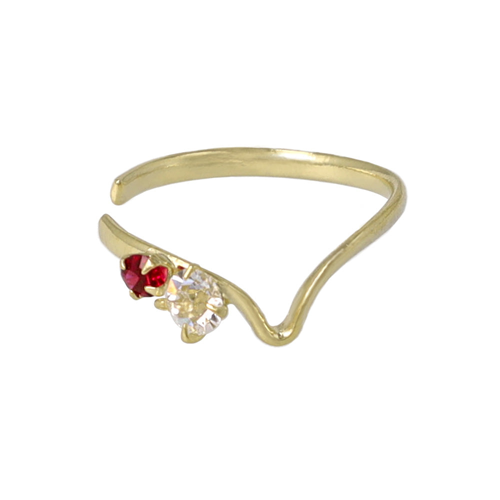 Gemmed V Shaped Ear Cuff