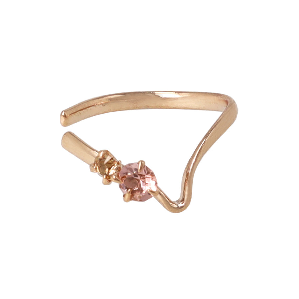 Gemmed V Shaped Ear Cuff