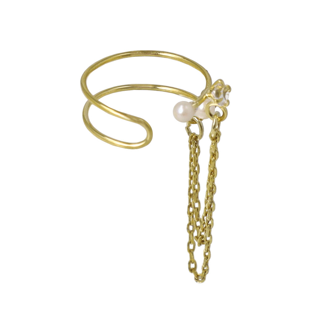 Chain Detail Double Row Ear Cuff