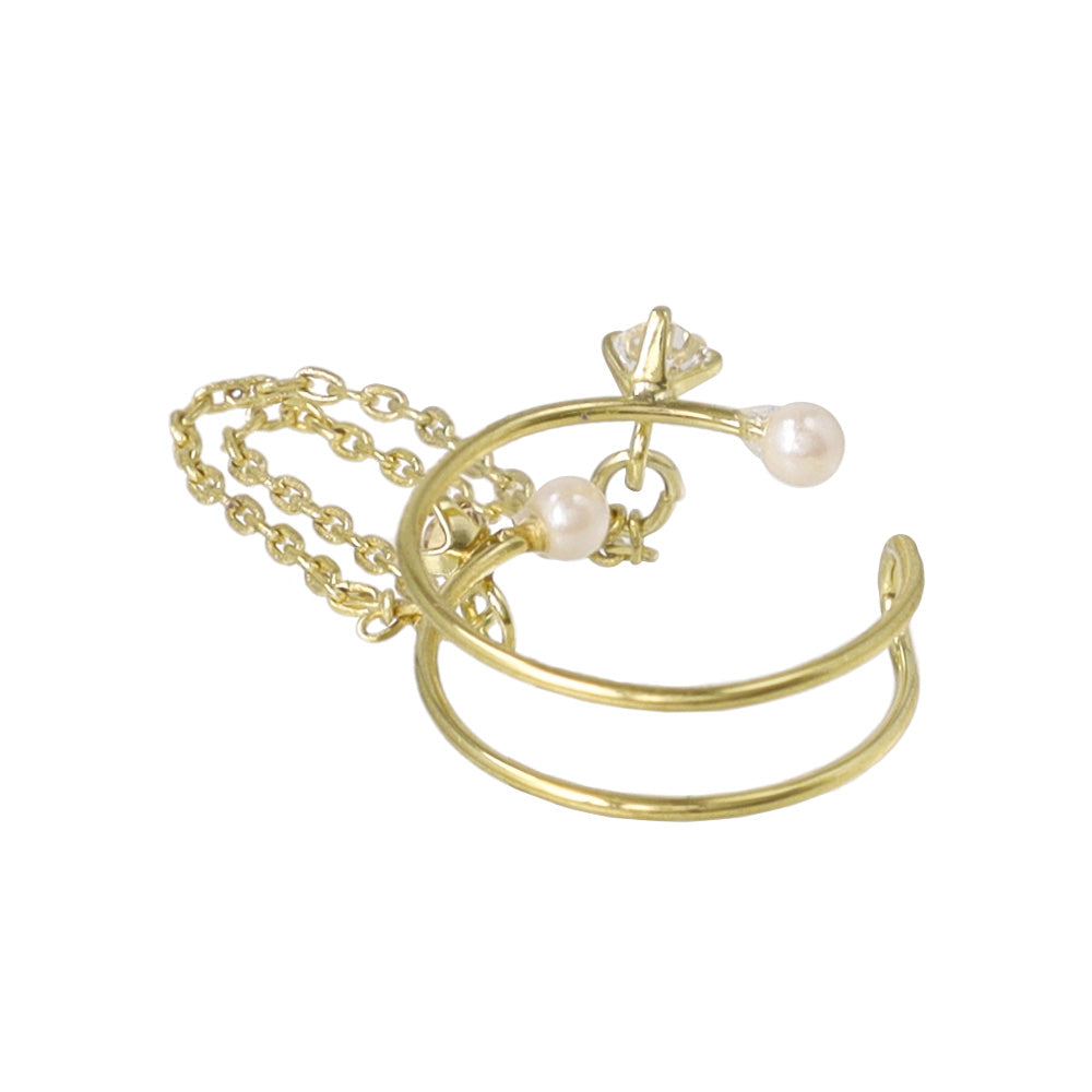 Chain Detail Double Row Ear Cuff