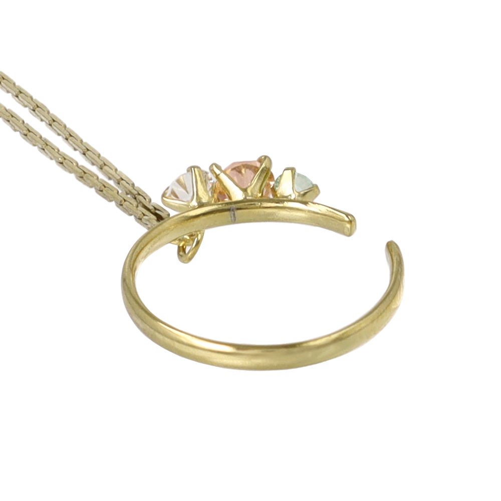 Gem and Drop Chain Ear Cuff